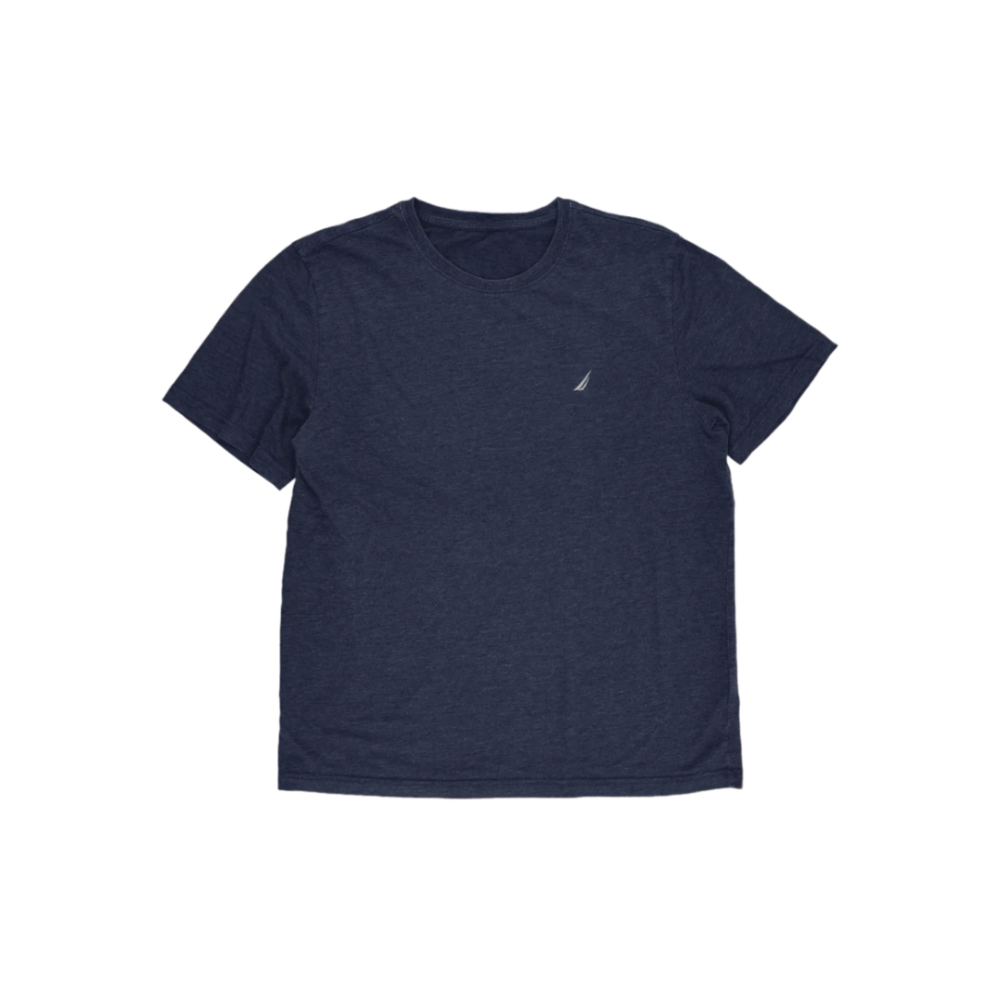 Men's Navy Blue Crew Neck Short Sleeve Cotton Blend T-Shirt Size Large