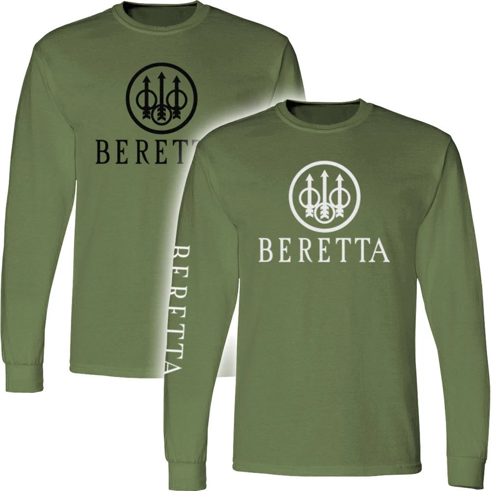 Beretta Long Sleeve T-Shirt Firearms Pistol Gun Tactical 2nd Amendment Men GBR02