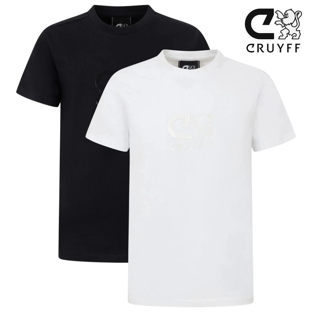 Cruyff Mens Classic Logo T-Shirt Black White Top Cotton CA243205 S-XXL
