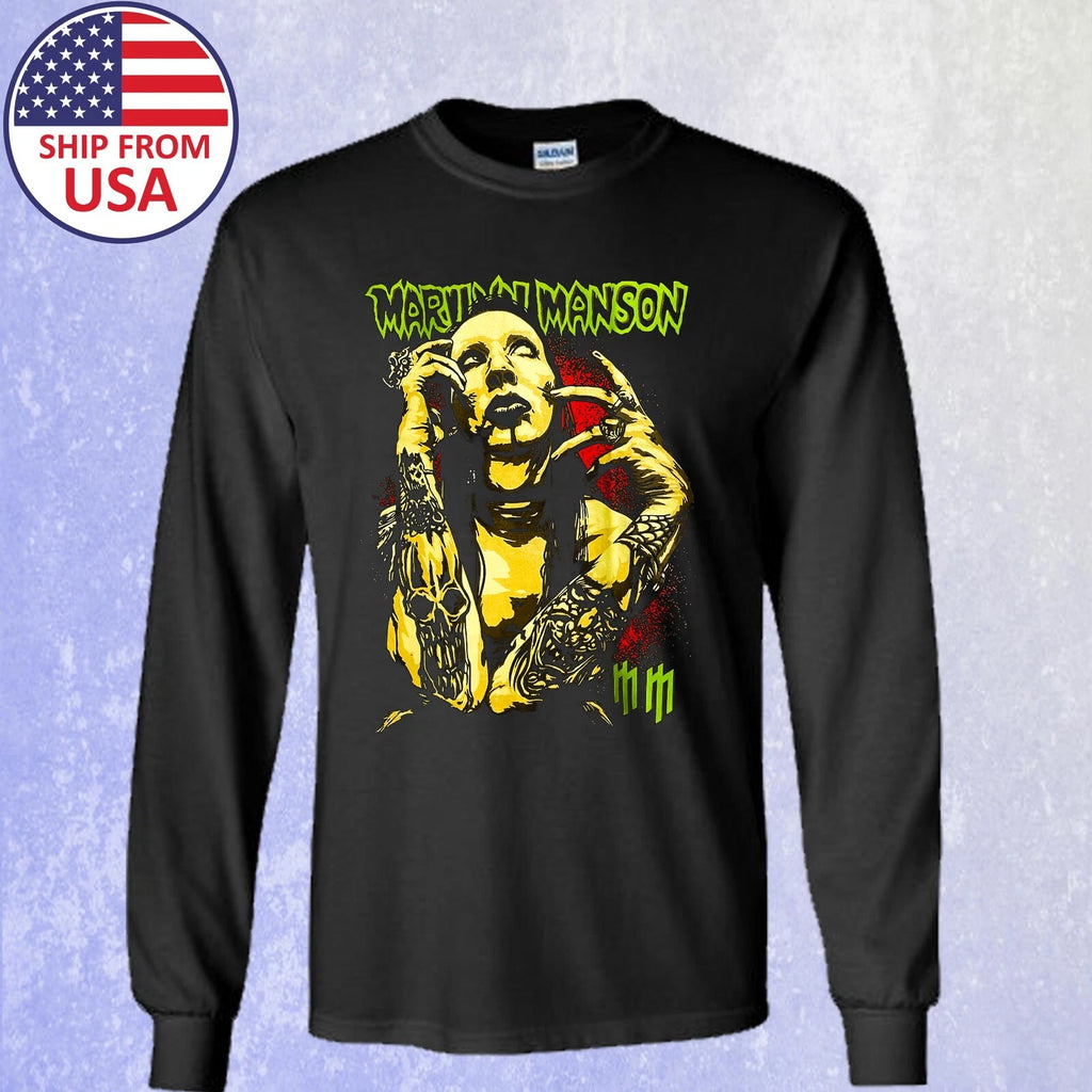 Marilyn Manson Long Sleeve Black Size S-2XL