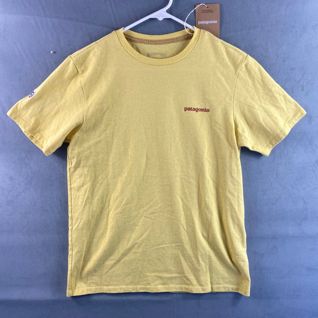 Patagonia Fitz Roy Icon Responsibili-Tee Mens Size M T-Shirt 'Milled Yellow'