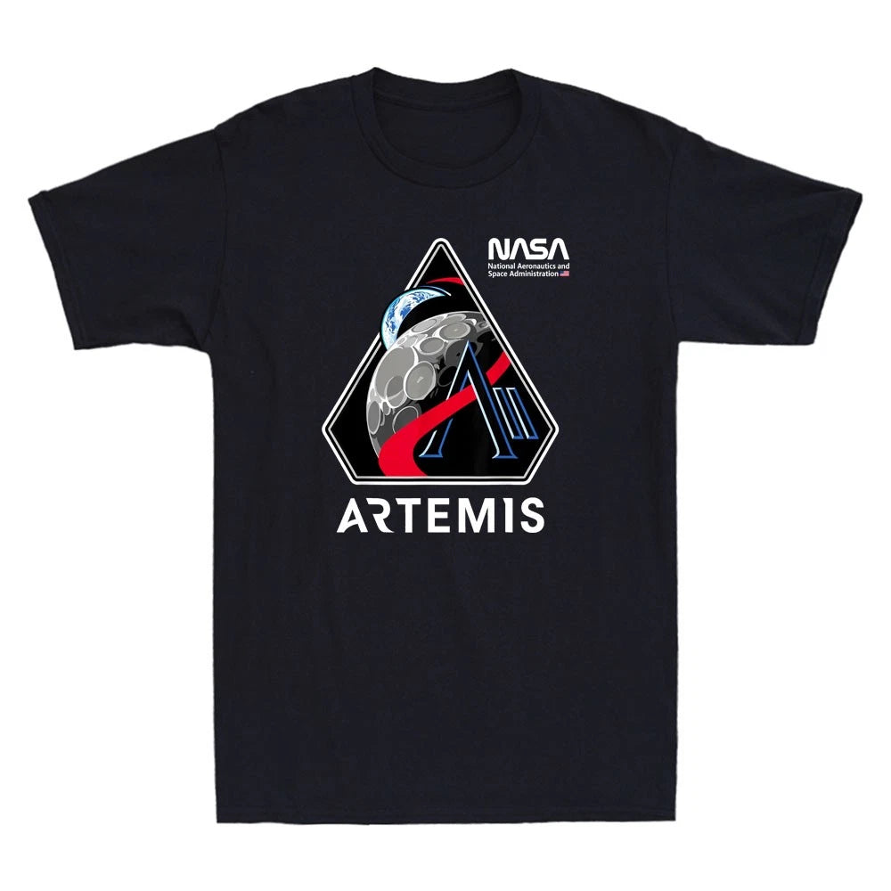 NASA Artemis II Mission Patch Worm Logo Program 2026 Men's Short Sleeve T-Shirt