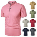 Blouse Top Shirt Short Sleeve T-Shirtsolid Buttons Fashion Slim Fit #
