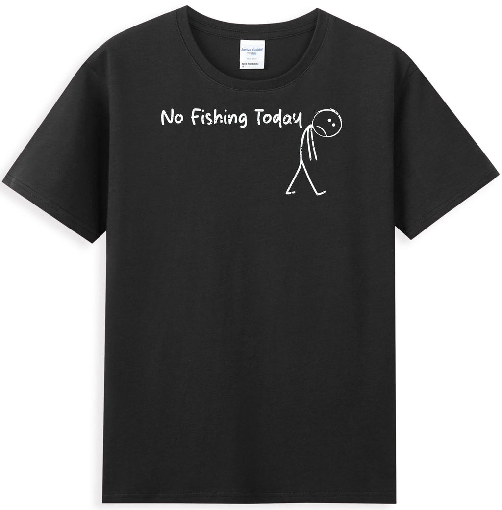 No Fishing Today Funny Sad Stick Figure Graphic Men's T-Shirt
