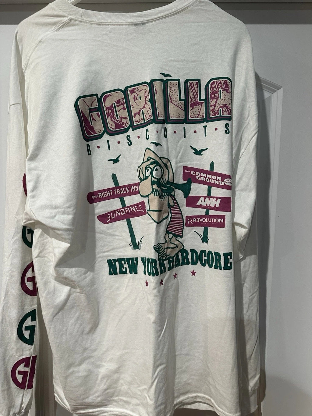 Gorilla Biscuits Long Sleeve T-Shirt Men's XL White Hard Core