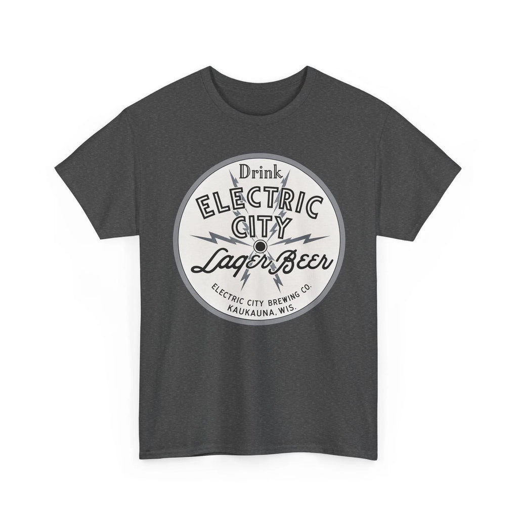 Drink Electric City Lager Beer Brewing Co. Kaukauna WI Retro Breweriana T-Shirt