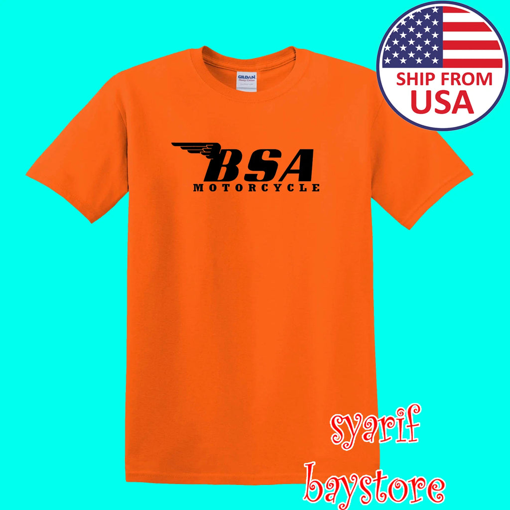 BSA Classic Motorcycle Men's Orange Size S to 5XL