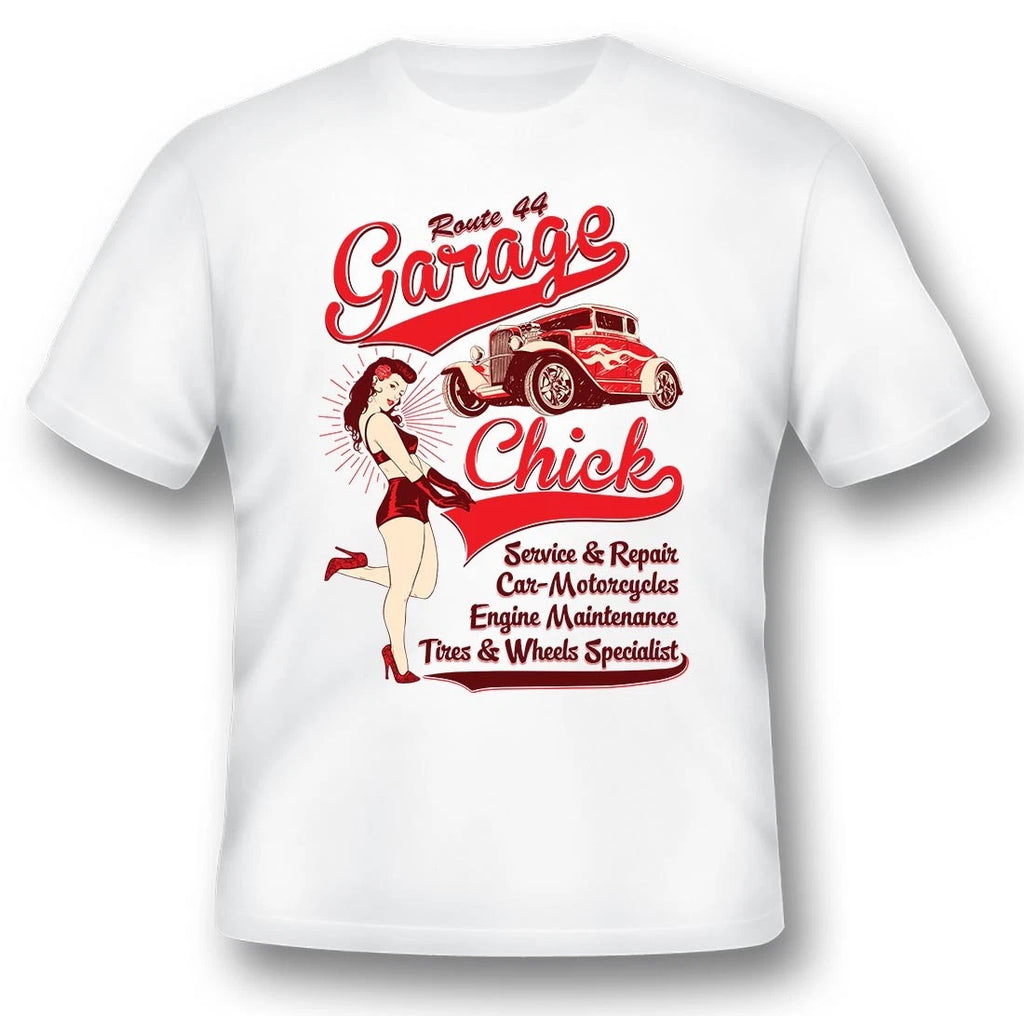 Garage chick Route 44 black or white Tee