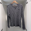Express Waffle Knit long sleeve men's shirt Cotton Blend black and white size L