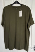 NEW M&S Mens Soft Khaki Regular Fit Cotton Rich Crew Neck T-Shirt Size 2XL