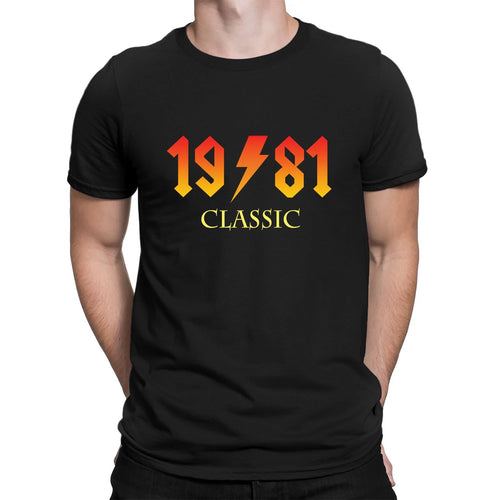 45th Birthday Gift T Shirt Classic Rock 1981 Mens Tee Top