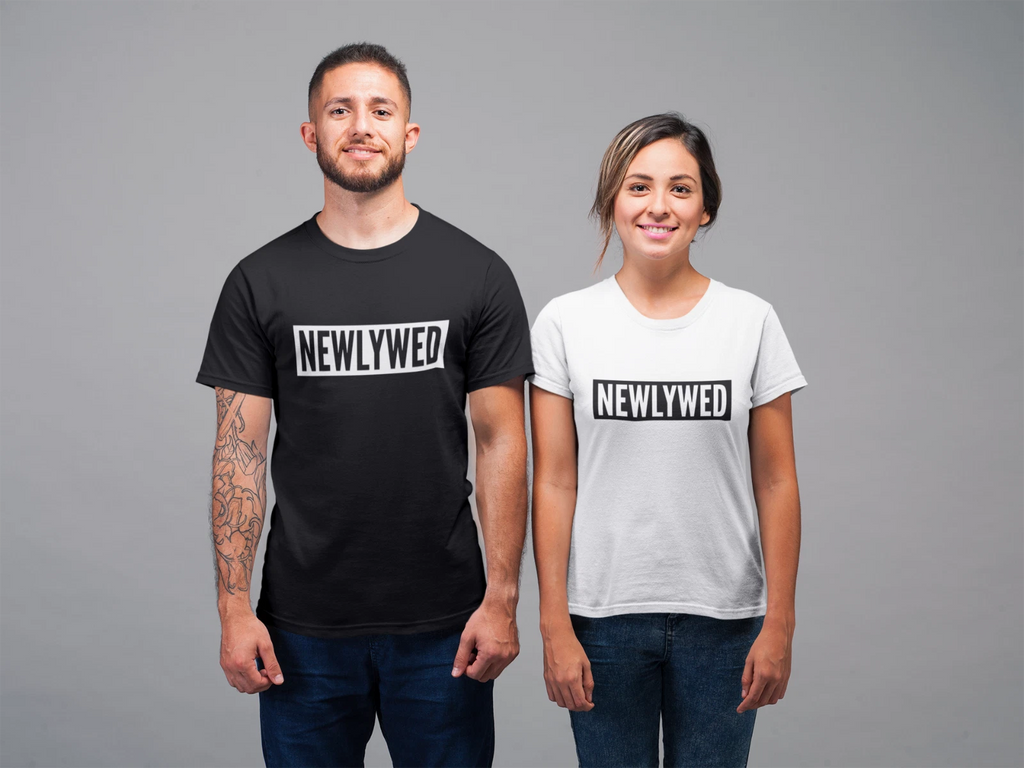 Newlywed Adult T-Shirt Bride Groom His Hers Just Married Wedding Gift Honeymoon