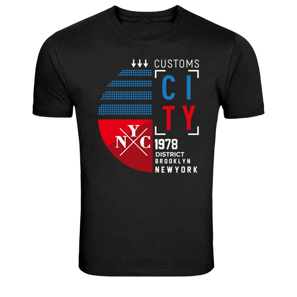 NYC Customs City Brooklyn New York Urban Graphic T-Shirt