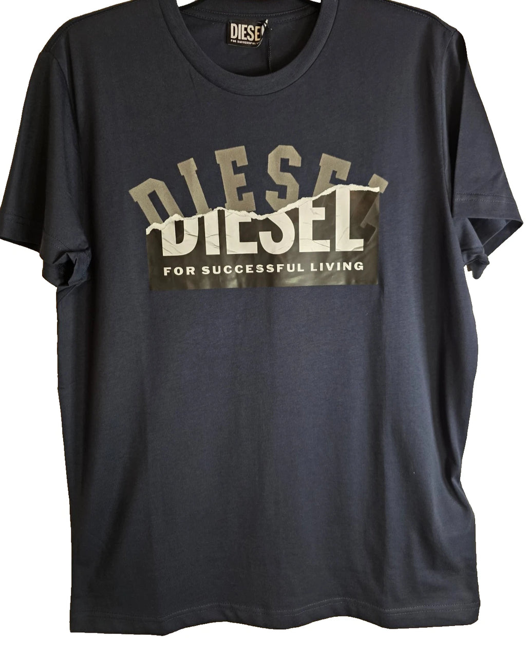 Diesel men's t-shirt size L blue slim fit