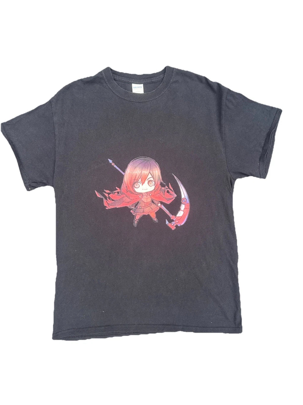 RWBY Ruby Rose Chibi T-Shirt Size M Black Gildan Anime Manga Rooster Teeth