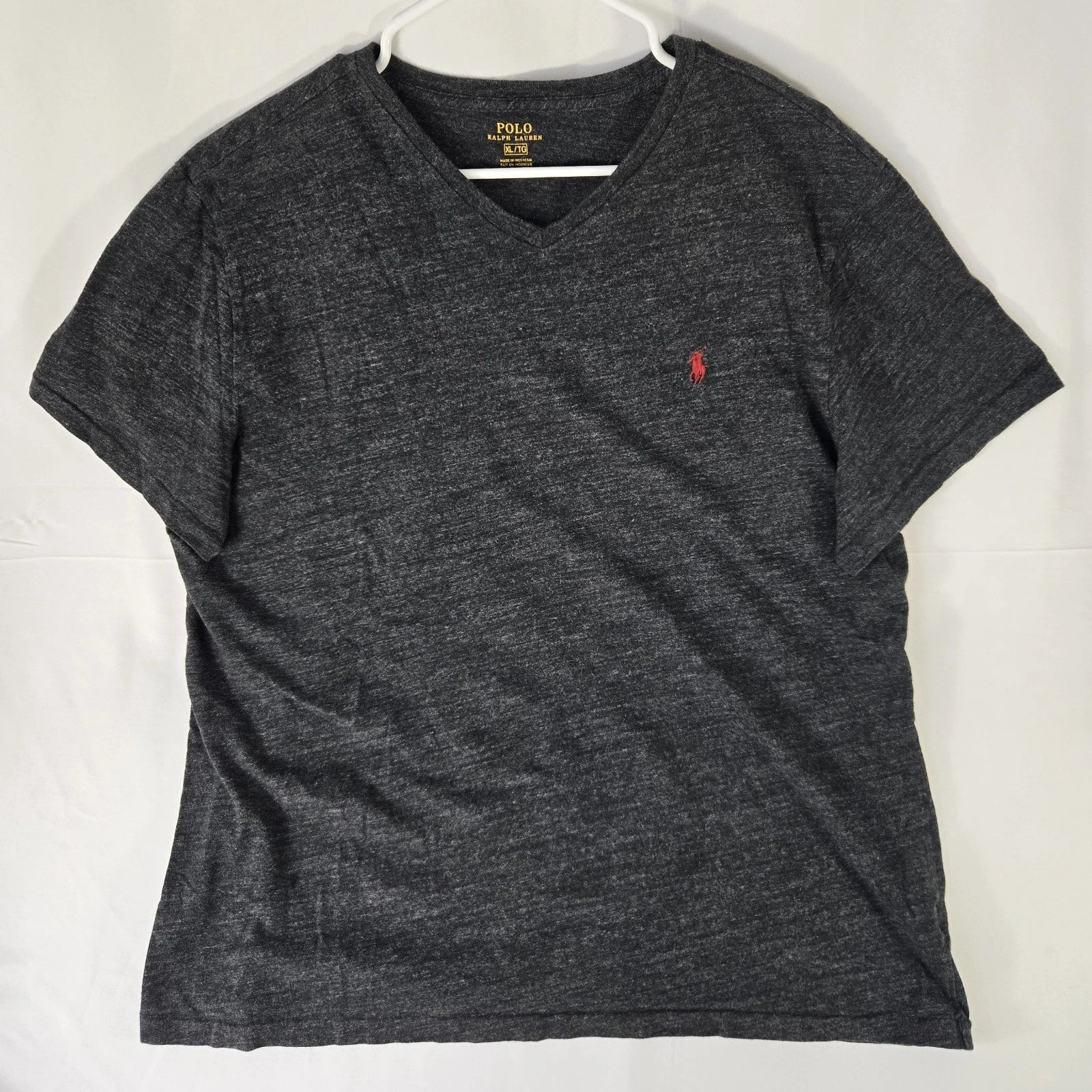 Polo Ralph Lauren Men's Short Sleeve T-Shirt Charcoal Gray Size XL V Neck