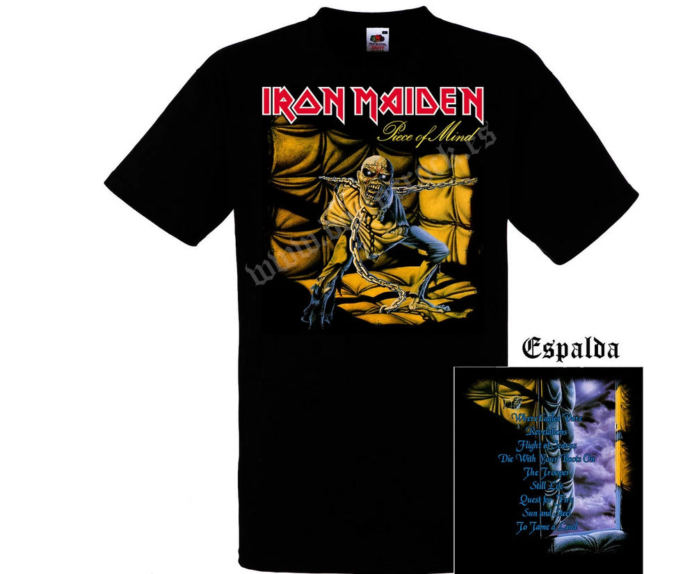 Camiseta Iron Maiden' Piece Of Mind Album Cover - Classic Heavy Metal Band Merch