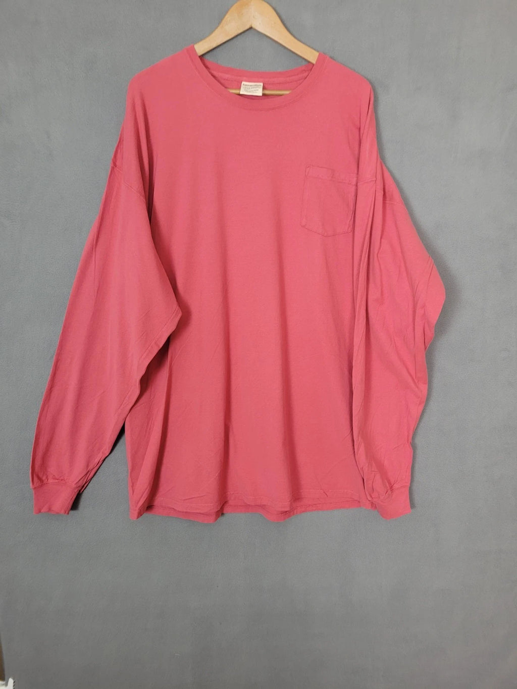 Hanes ComfortWash Garment Dyed Long Sleeve T-Shirt Front  Pocket 3XL