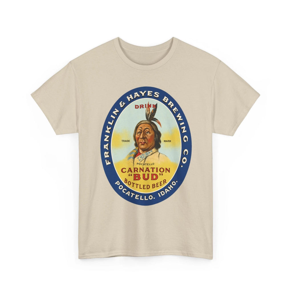 Franklin & Hayes Carnation Bud Beer Indian Pocatello ID Retro Breweriana T-Shirt