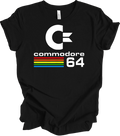 Commodore 64 Retro 80s Gaming T-Shirt C64 Computer Rainbow Stripe Vintage Tee