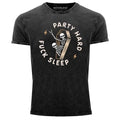 Neverless ® men's T-shirt vintage shirt print shirt saying motif party hard fuck