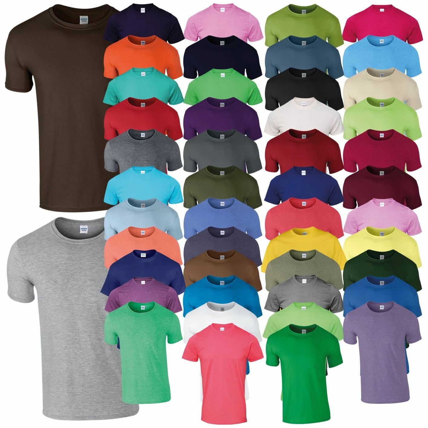 Gildan Men's Softstyle T-Shirt Crew Neck Tee Shirt Plain Cotton Casual Leisure T
