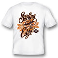 Surfing on the edge black or white tee