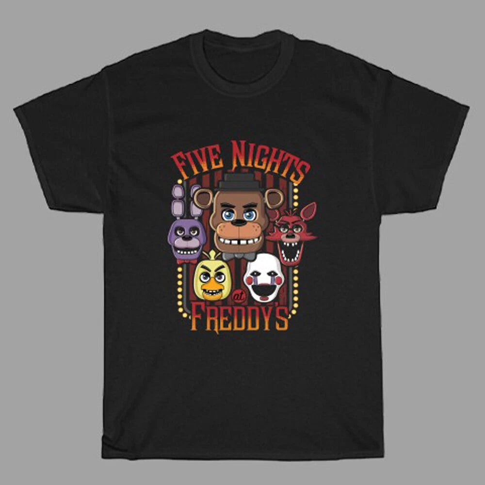 Five Nights at Freddy's Video Game Men's Black Size S-5XL