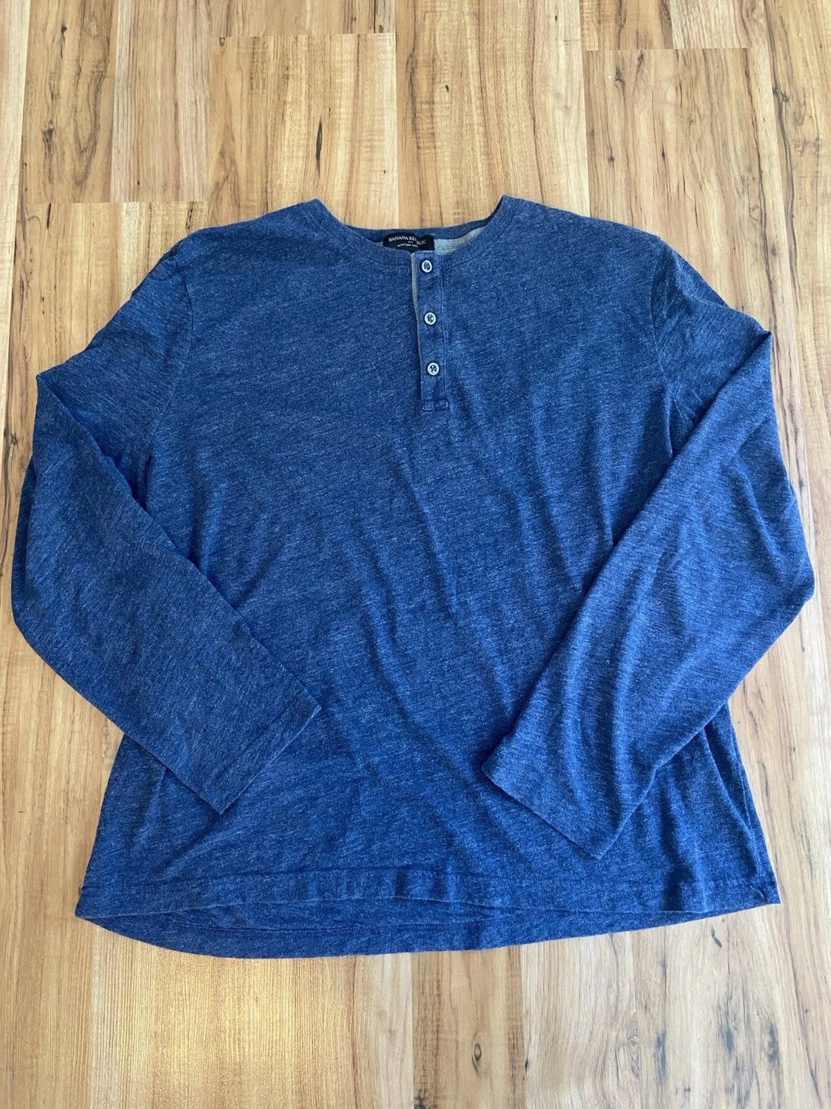 Banana Republic Long Sleeve Shirt Heather Blue Mens XL