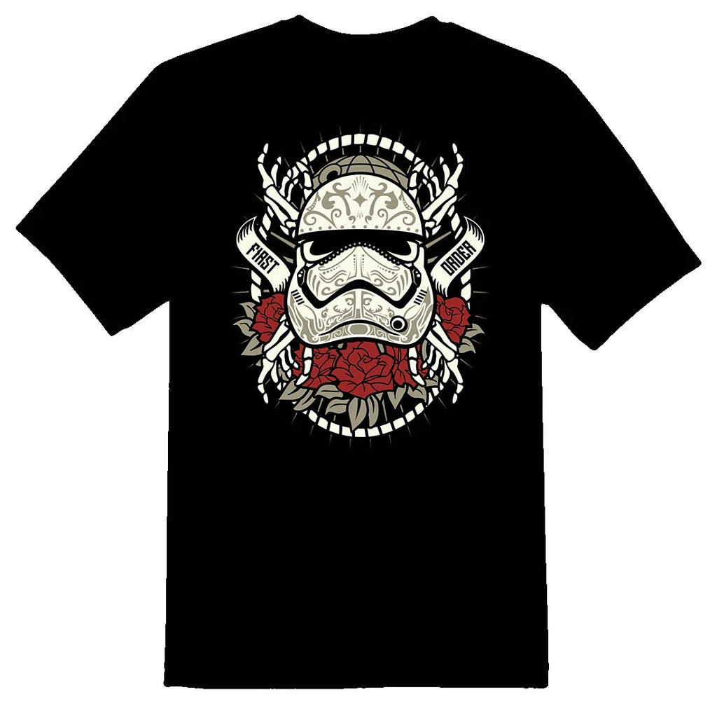 First order trooper and skeleton black or white tee