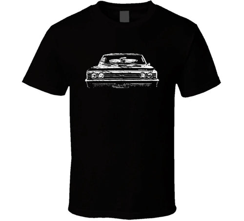 1967 Chevelle Ss Grill View Distressed Black Black T Shirt