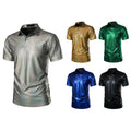 Men's Short Sleeve Slim Fit Polo Shirts Disco Shirts Casual Golf Shirt