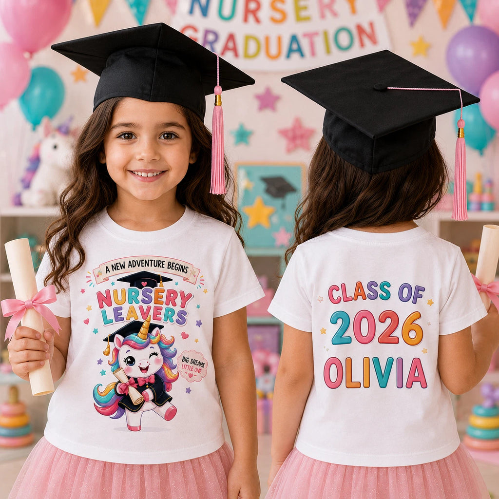 Personalised Nursery Leavers T Shirt, Class Of 2026 Graduation Tee