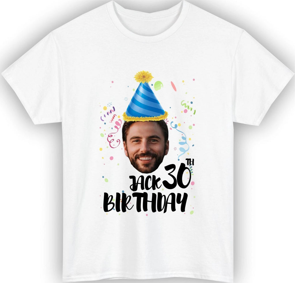 Personalise Birthday Crew T-Shirt Custom Photo Name Age Matching Group Party Top