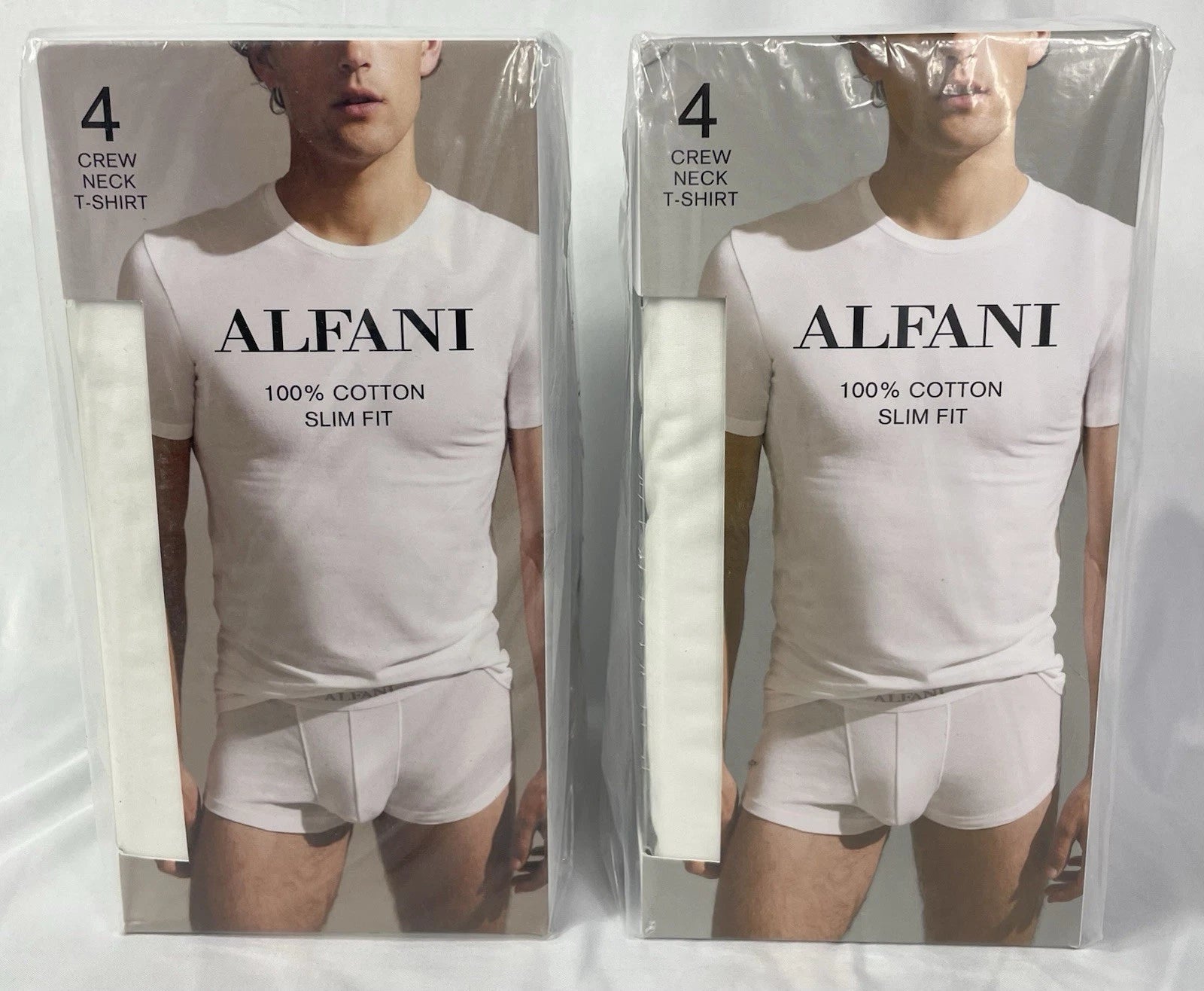 ALFANI Lot of 2 Men's XXL 4-Pack Slim-Fit Solid Cotton Undershirts 8 Total NWT