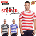 Mens Striped T-Shirt Cotton Crew Neck Short Sleeve Stripe Top UK S-2XL