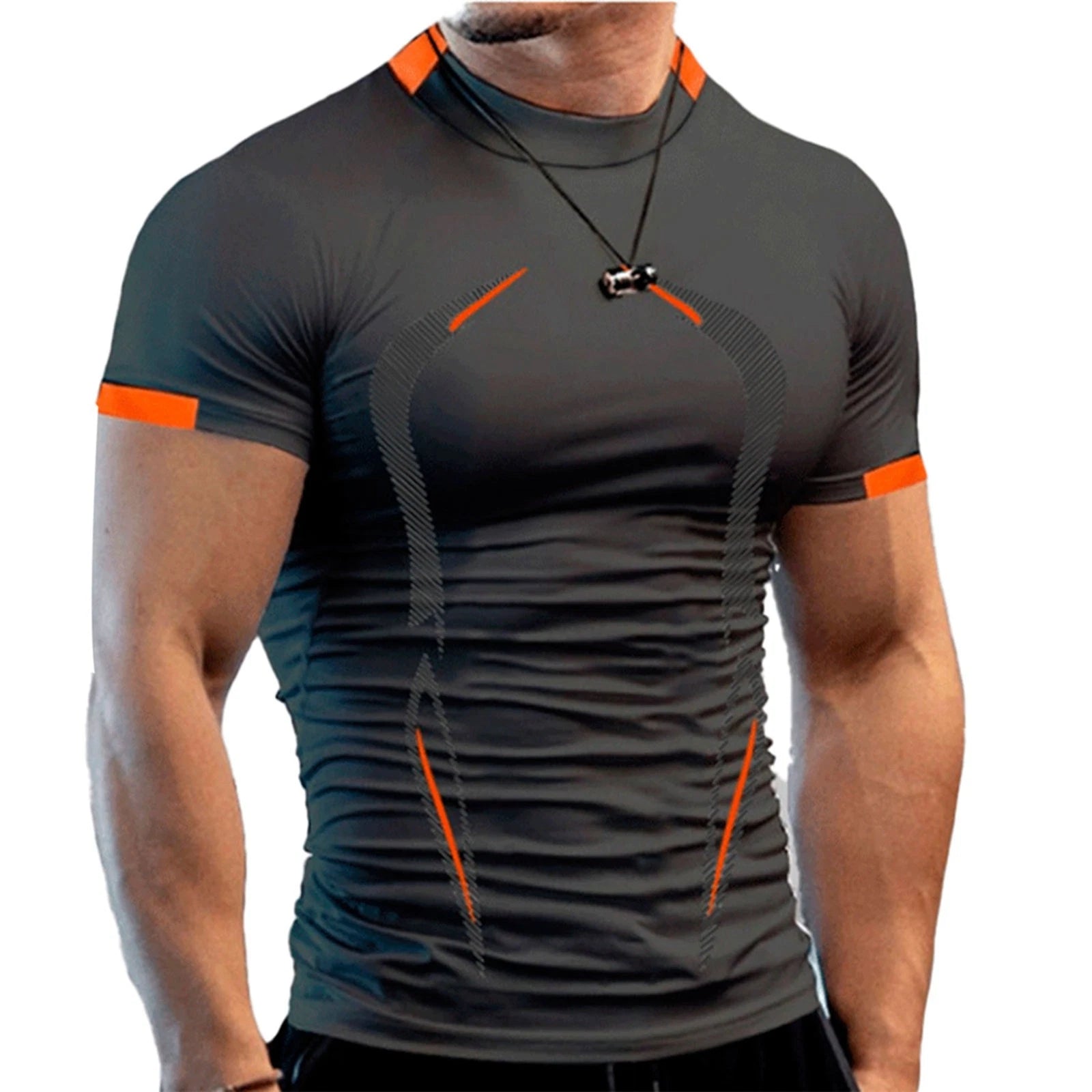Men Top Men T Shirt Slim Fit Polyester Cotton For Jogging