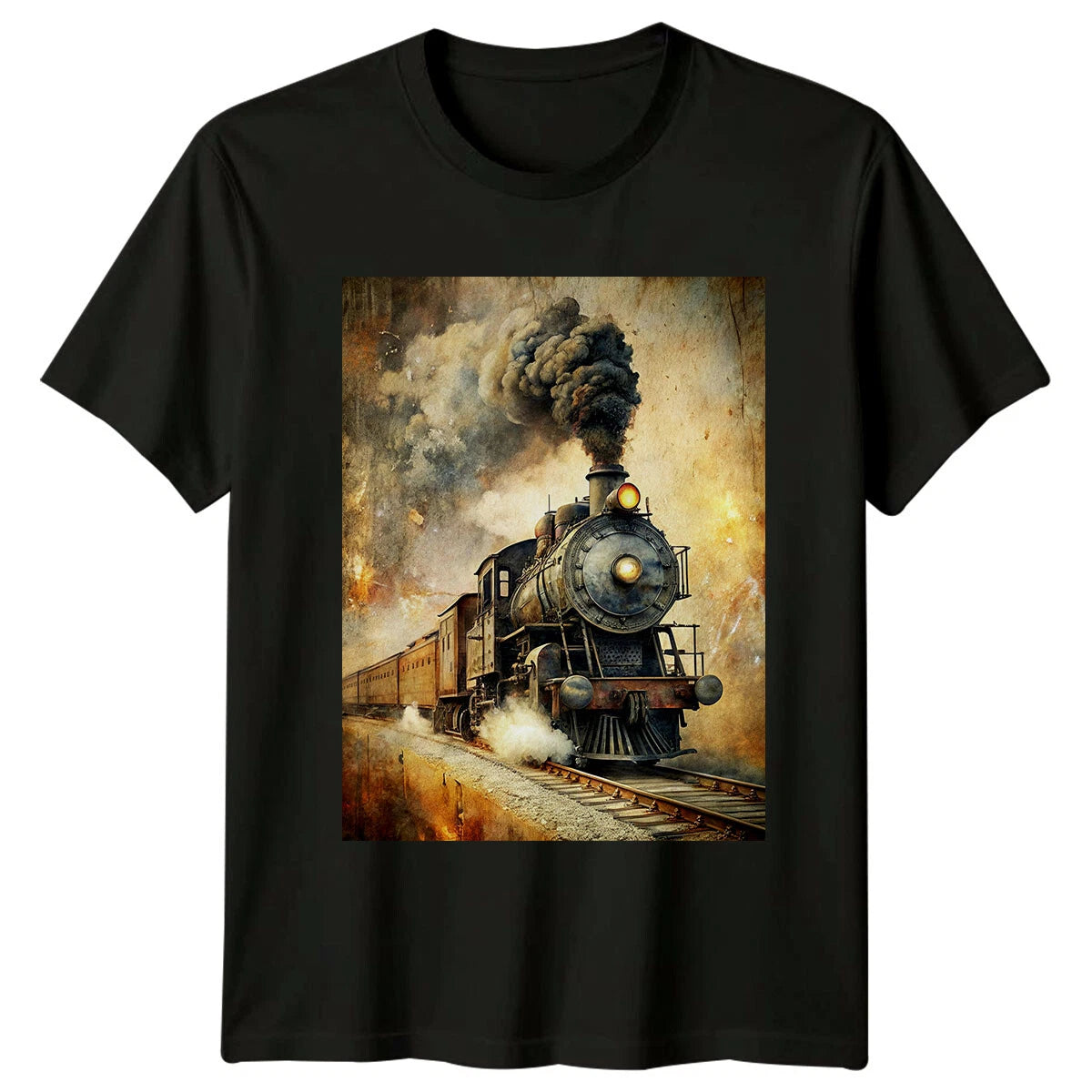 Vintage Steam Train Transportation Graphic Mens T-Shirt Womens Railway Engine
