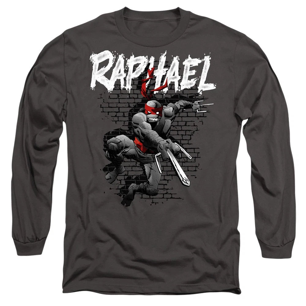 Tmnt Tmnt Raphael Long Sleeve T-Shirt S-2XL, Charcoal