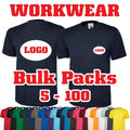 Printed Workwear T Shirt Bundle Personalised for Unisex Company Work Uniform Lot