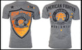 AMERICAN FIGHTER Heather Grey ATHENA Athletic Graphic T-shirt NWT