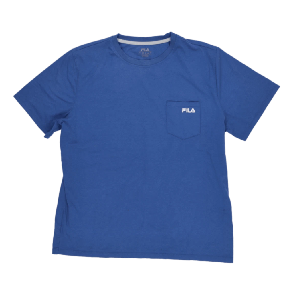 FILA Men's Blue Crew Neck Short Sleeve Cotton T-Shirt Size L