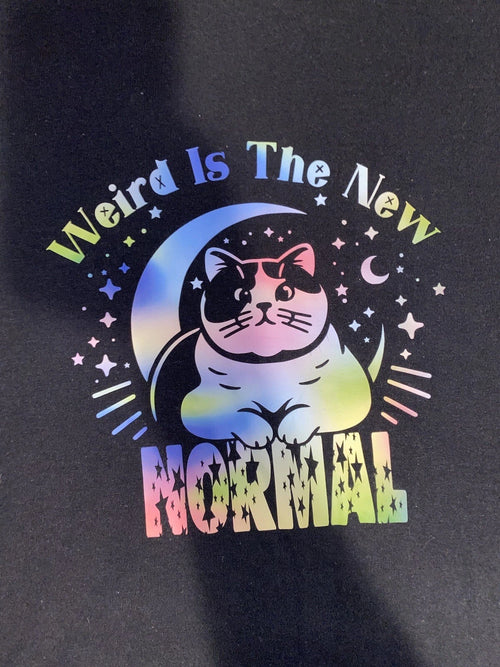 2XL Handmade Tshirt “Weird Is The New Normal” Chonky Cat Lover Funny Tee