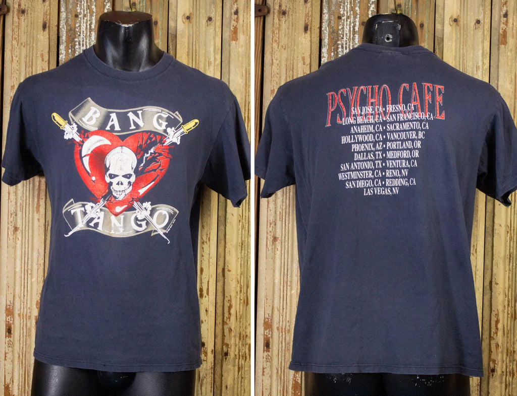 Vintage Styles Bang Tango Psycho Cafe Concert T Shirt 1989 Navy