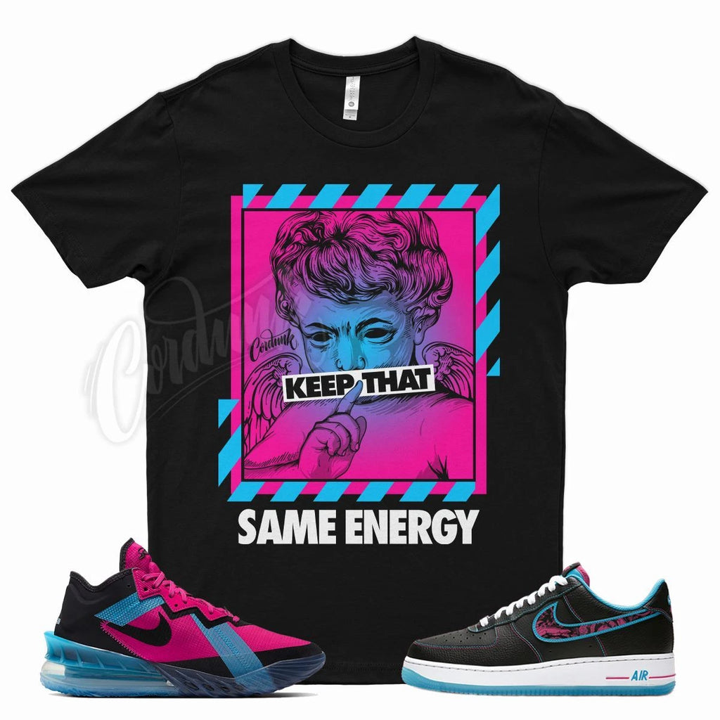 ENERGY T Shirt for N Lebron 18 Air Force 1 Fireberry Fury Hot Pink Neon Blue
