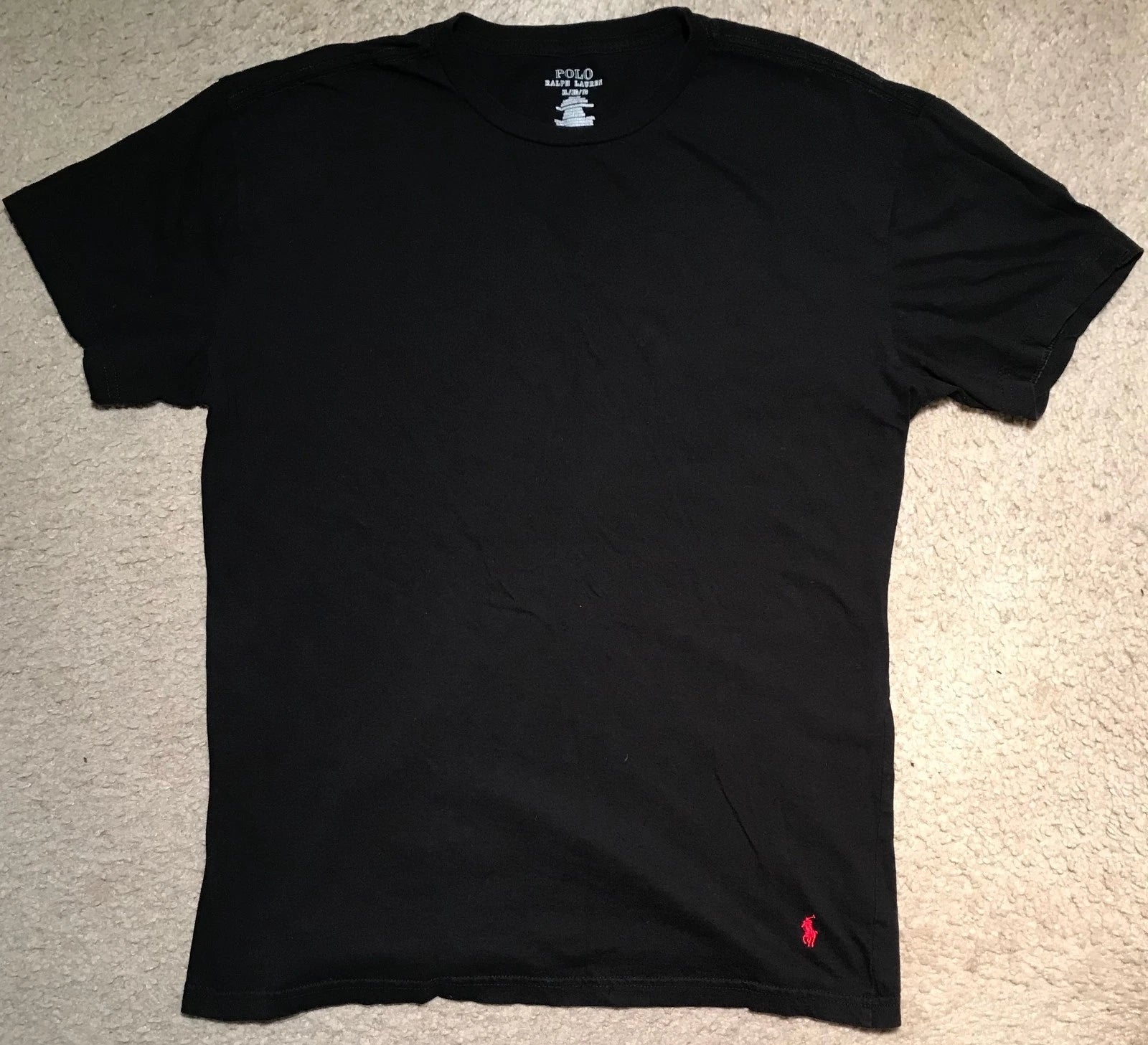 RALPH LAUREN POLO MENS SLIM FIT CREW NECK BLACK T-SHIRTS 3 PACK SIZE XL NWOT