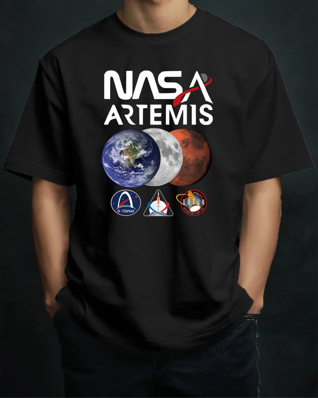 NASA T-Shirt, Artemis, Back To The Moon, Moon To Mars, SLS, Rocket, One Mission