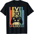 Level 30 Unlocked Funny Video Gamer 30th Birthday Gift Unisex T-Shirt