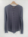 Lululemon Shirt Mens Large Gray Purple Long Sleeve Henley  L
