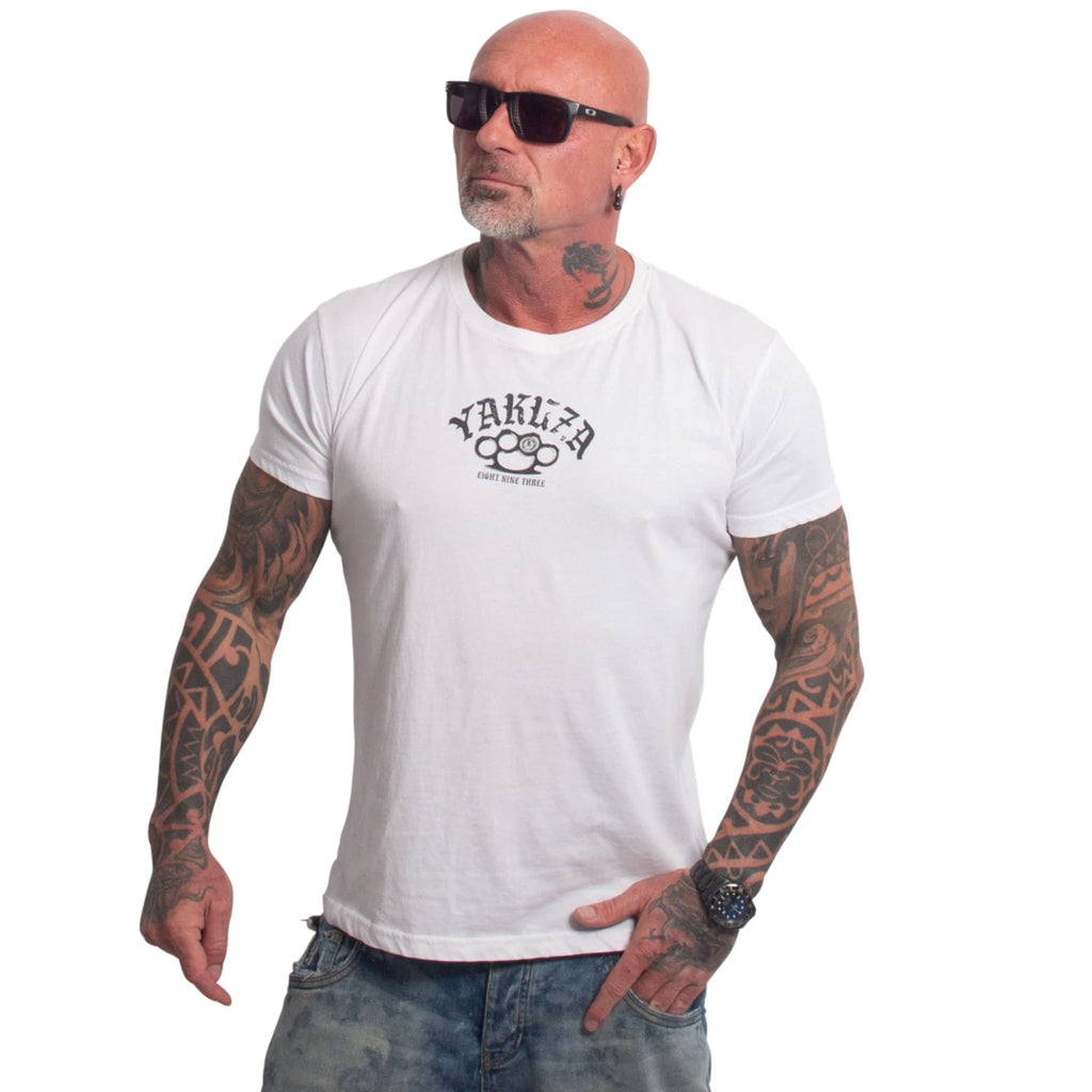 New Yakuza Men's Crusher Regular Basic T-Shirt - White